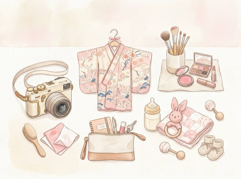 撮影準備に必要な持ち物のイラスト
