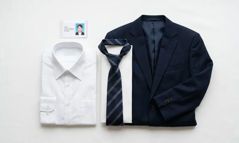 就活証明写真の服装参考（スーツ・白シャツ・ネクタイ）