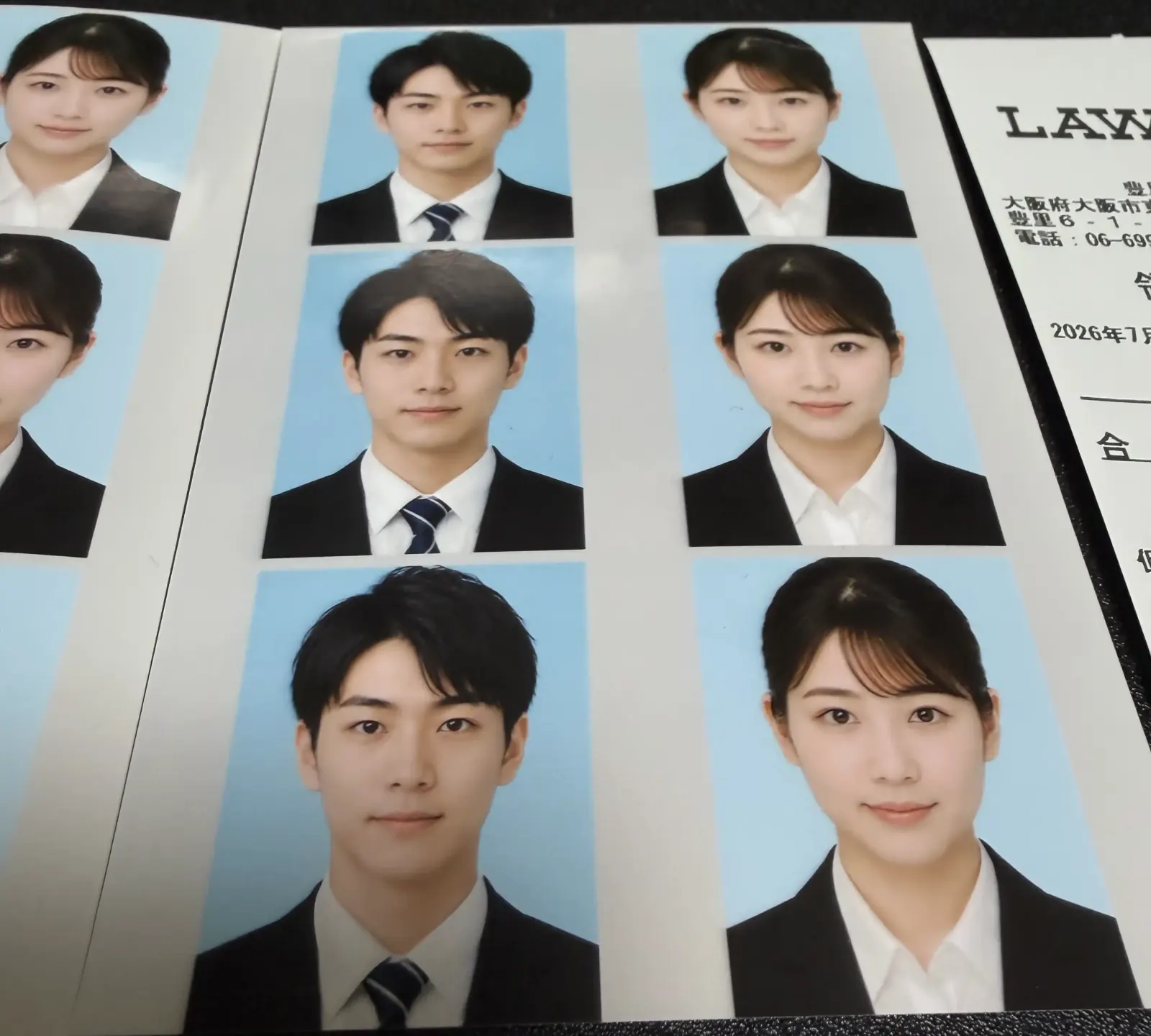 ローソンで印刷した証明写真L判とレシート