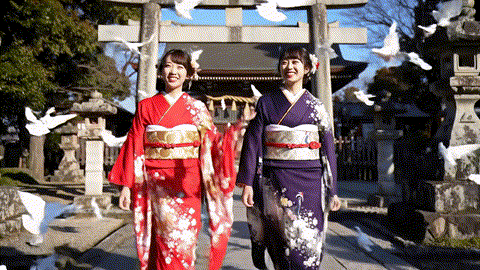 成人式前撮りの撮影シーン