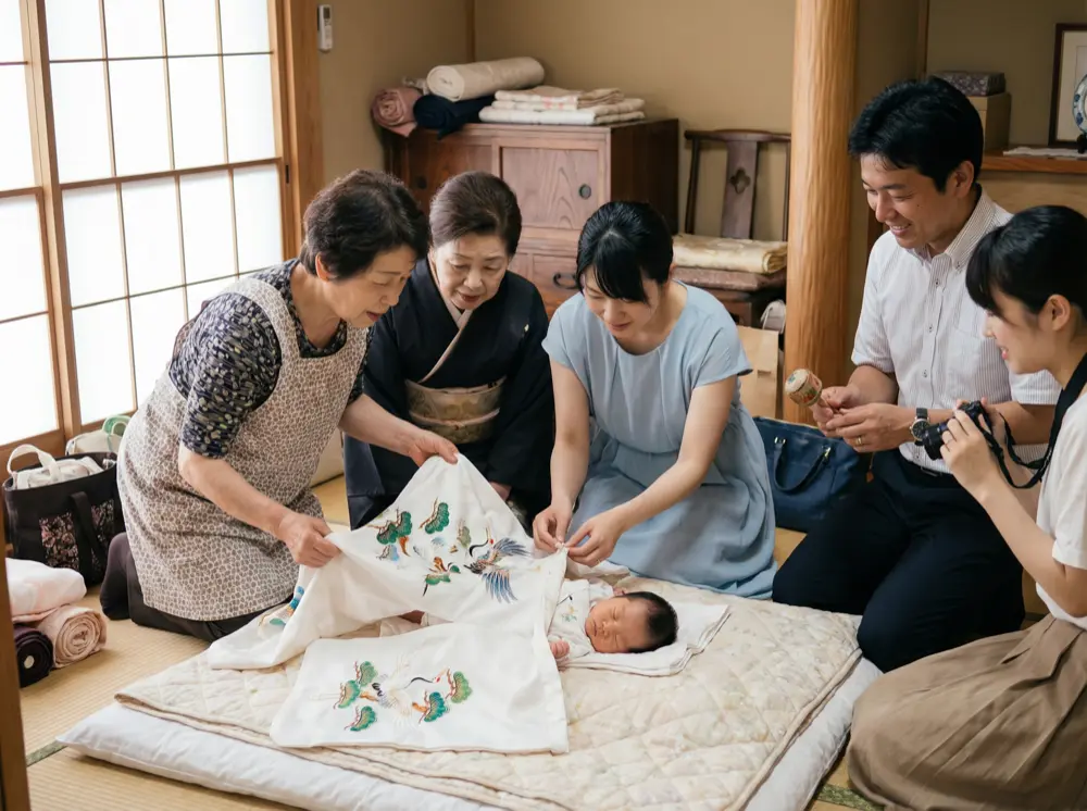 お宮参りの家族写真サンプル