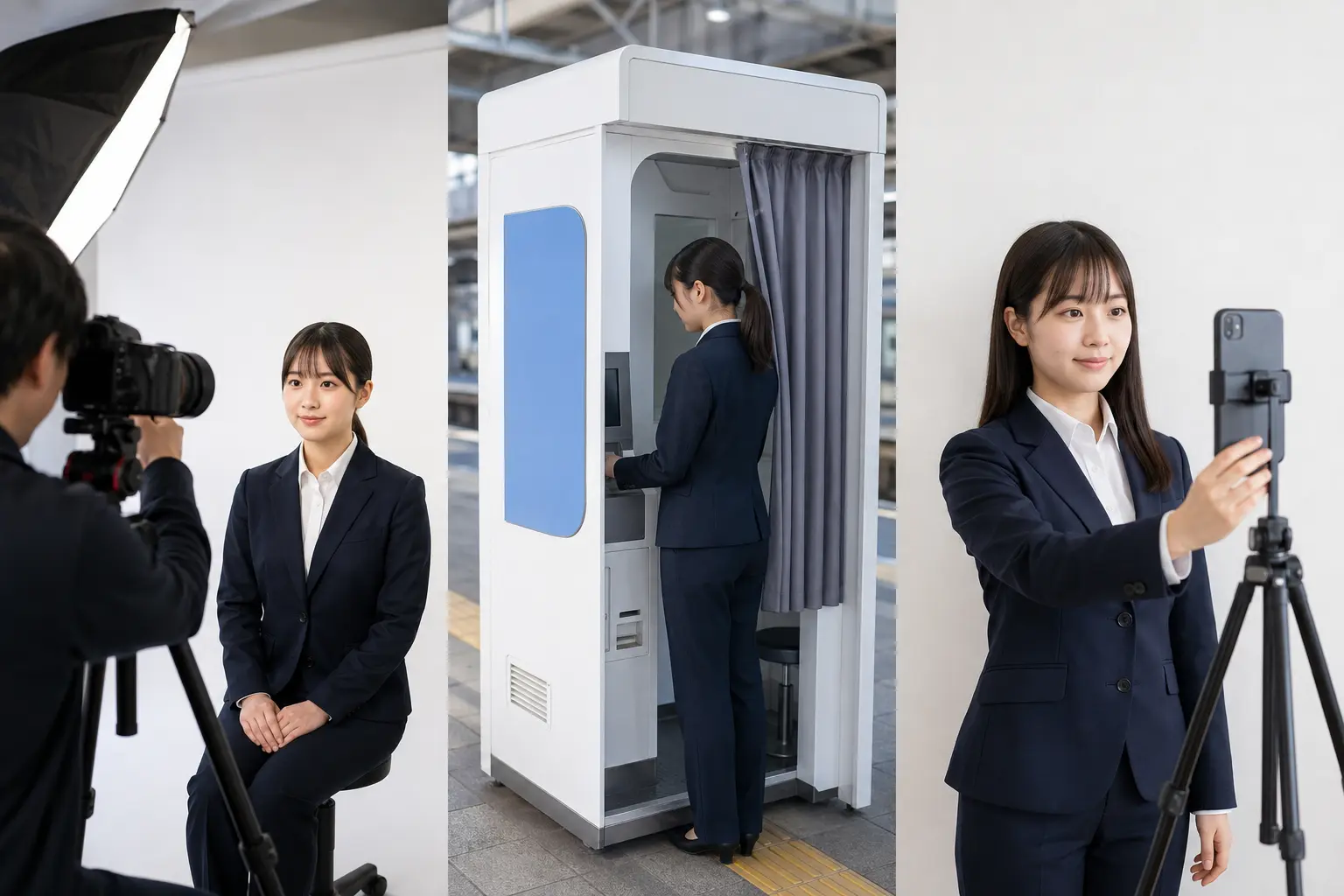 写真館・証明写真機・スマホで就活証明写真を撮影する方法の比較