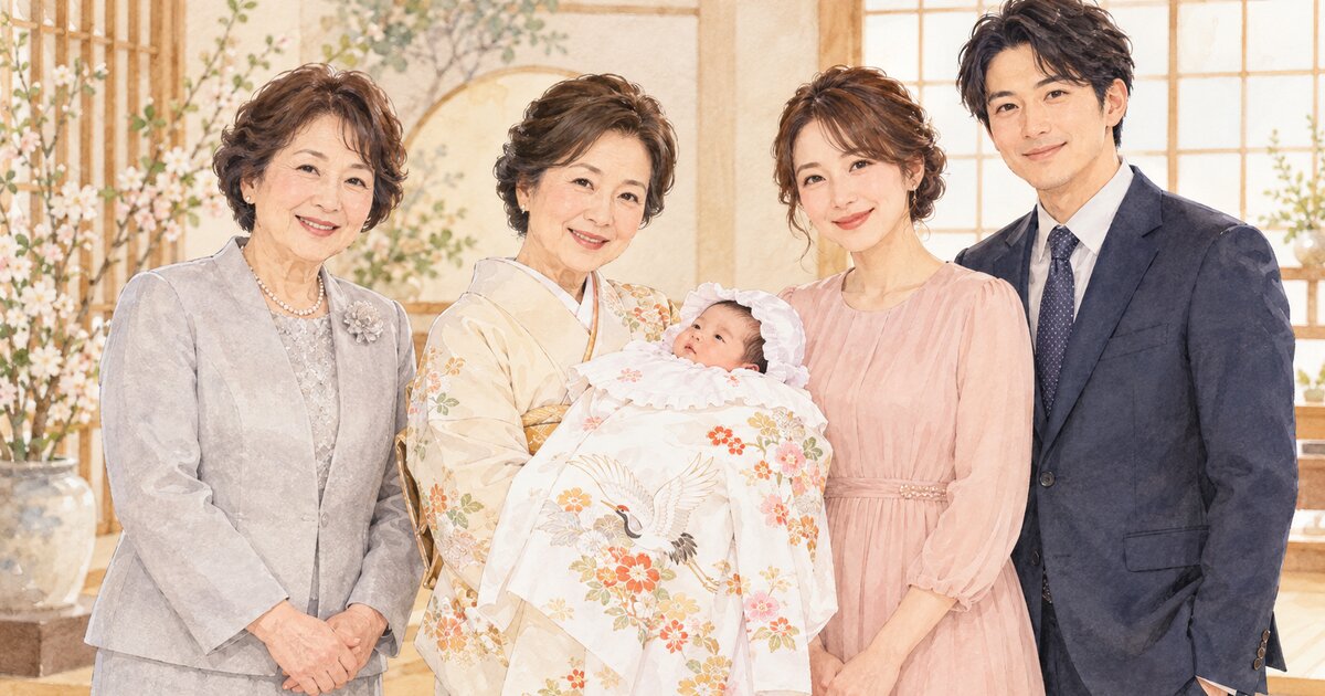 お宮参りで祖母は何を着る？着物・洋装の選び方と両家の合わせ方
