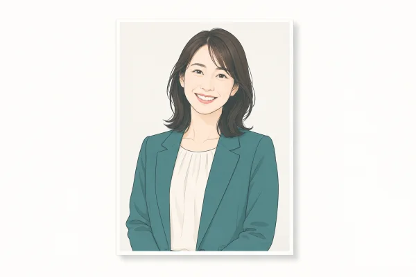 顔から上半身を写すプロフィール写真のイラスト
